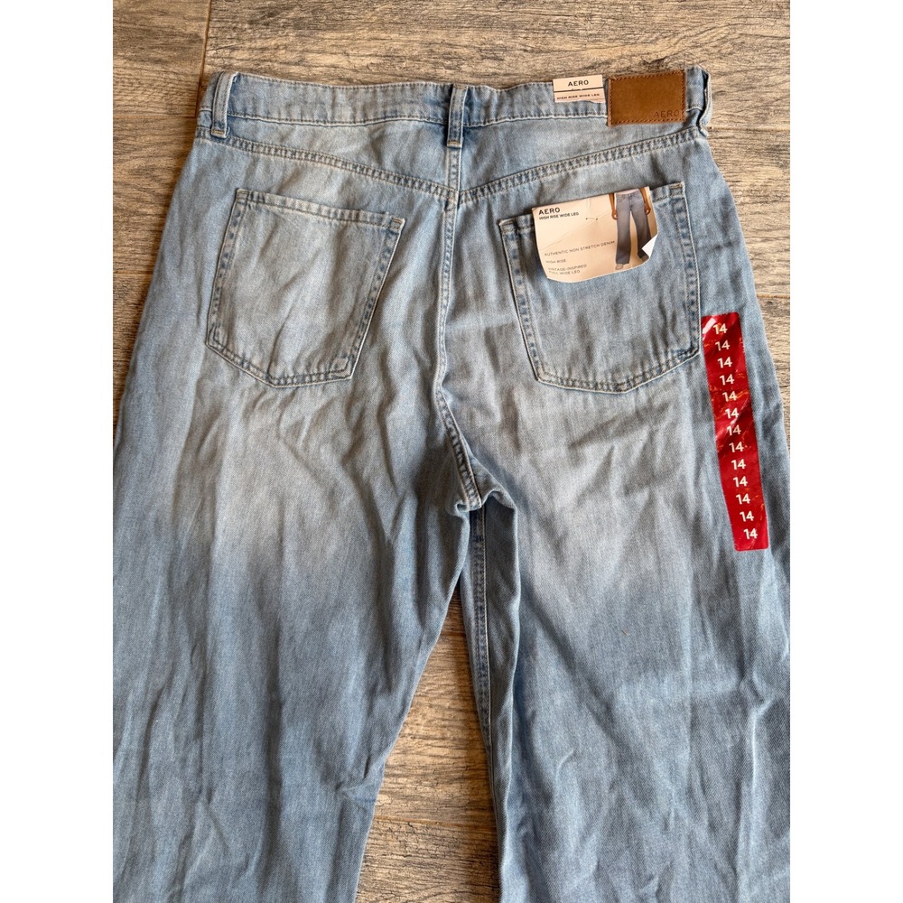 Aeropostale High Rise Wide Leg Jeans 14 NWT Denim Womens Jean Boho 156921 Aero
